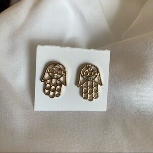 NWOT Hamsa Hand Earrings with Rhinestones